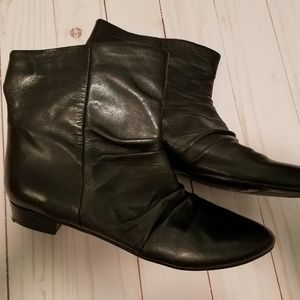 Nine West Leather Slouchy Ankle Boots Size 5.5